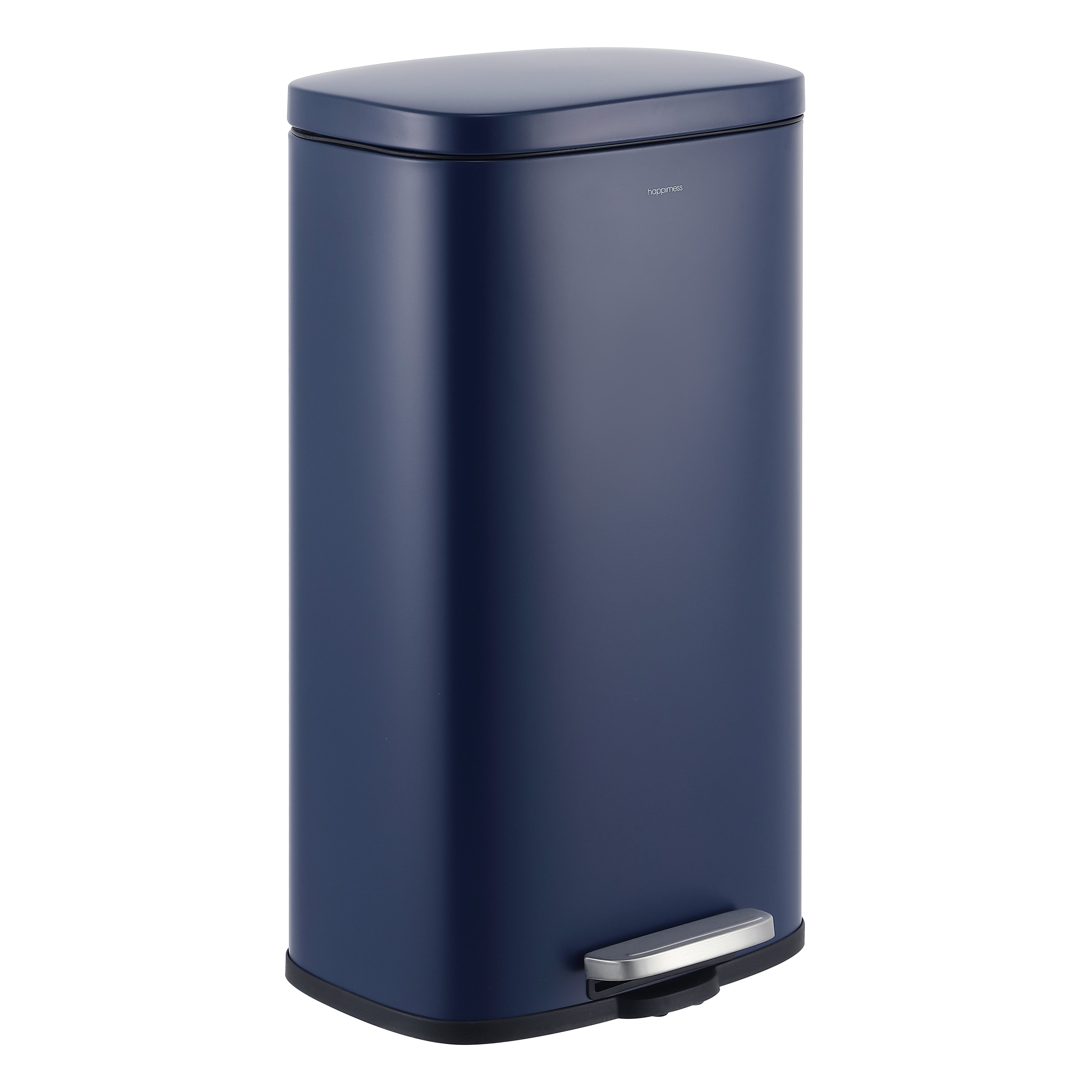 Denim Blue Stainless Steel 8-Gallon Step Trash Can