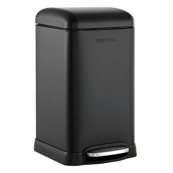 happimess Betty Retro Mini 3.2-Gallon Step-Open Trash Can, Charcoal Black, HPM1012B