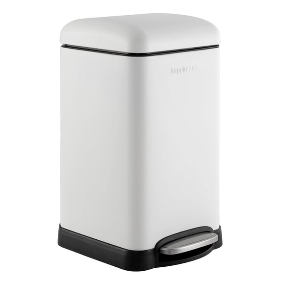 happimess Betty Retro Mini 3.2-Gallon Step-Open Trash Can, Cotton White, HPM1012C