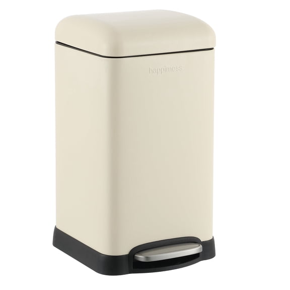 happimess Betty Retro Mini 3.2-Gallon Step-Open Trash Can, Limestone Beige, HPM1012J