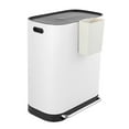 thumbnail image 1 of happimess Beni Kitchen Trash/Recycling 16-Gallon Double-Bucket Step Trash Can with Odor Filter and Lid Support, Cotton White, HPM1014C, 1 of 10