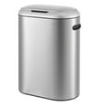 thumbnail image 1 of happimess Robo Kitchen 13.2-Gallon Slim Oval Motion Sensor Touchless Trash Can with Touch Mode, Platinum Silver, HPM1016A, 1 of 10