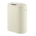 thumbnail image 1 of happimess Robo Kitchen 13.2-Gallon Slim Oval Motion Sensor Touchless Trash Can with Touch Mode, Limestone Beige, HPM1016D, 1 of 10