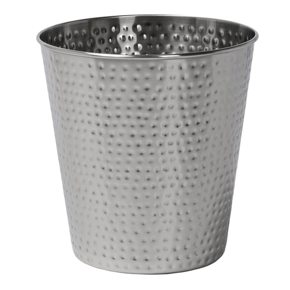 happimess Axel Modern Minimalist Hammered Steel 2-Gallon Wastebasket, Brushed Steel, HPM1110C