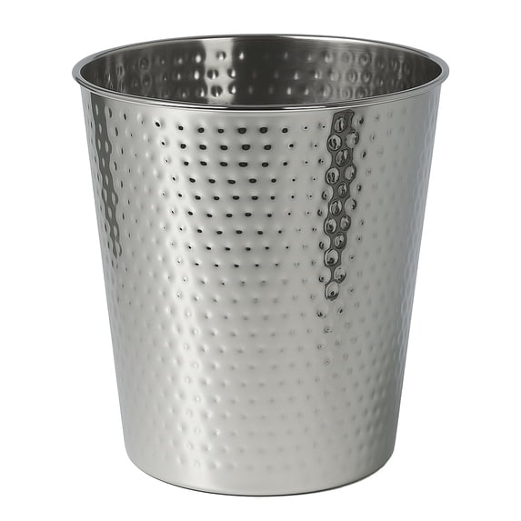 happimess Axel Modern Minimalist Hammered Steel 2-Gallon Wastebasket, Polished Steel, HPM1110E