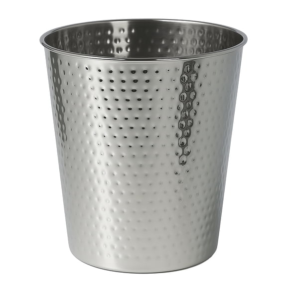 happimess Axel Modern Minimalist Hammered Steel 2-Gallon Wastebasket, Polished Steel, HPM1110E