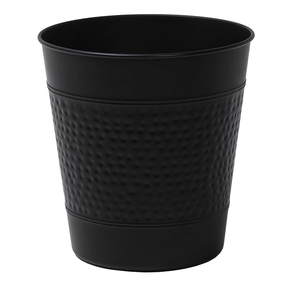 happimess Riley Modern Classic Hammered Steel Accent 2-Gallon Wastebasket, Matte Black, HPM1111A