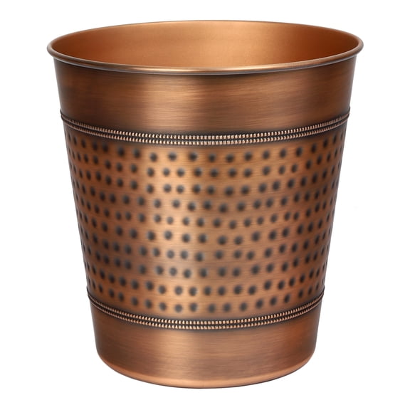 happimess Riley Modern Classic Hammered Steel Accent 2-Gallon Wastebasket, Antique Copper, HPM1111B