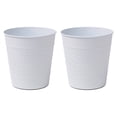thumbnail image 1 of happimess Riley Modern Classic Hammered Steel Accent 2 Gal Waste Bin, Matte White (Set of 2), HPM1111D-SET2, 1 of 7