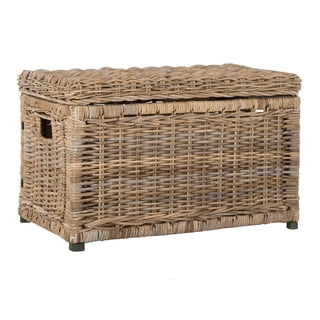 happimess Elijah 30.7" Wicker Storage Trunk, Natural, HPM9002B