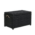 thumbnail image 1 of happimess Jacob 31.5" Hand-Woven Wicker Storage Trunk, Distressed Black, HPM9003D, 1 of 12