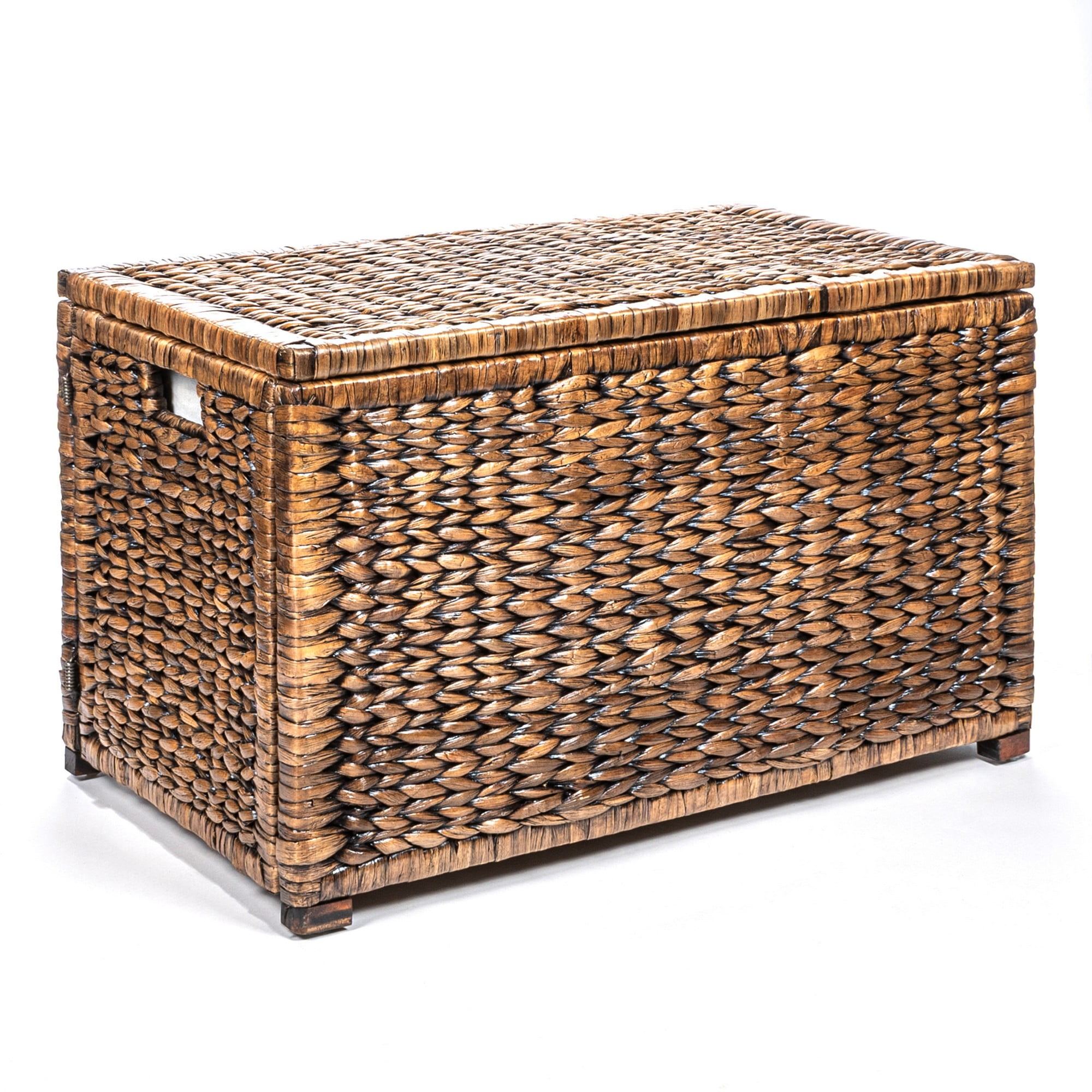 Anada 30" Brown Handwoven Wicker Storage Trunk