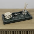 thumbnail image 1 of happimess Luxe Stone 12" x 6" Classic Minimalist Rectangular Marble Bathroom Countertop Tray, Green, TRY4001F, 1 of 4