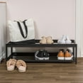 thumbnail image 1 of happimess SRK1000A Industrial Compact 10.75" 6-Pair 2-Tier Iron Shoe Rack, Black, 1 of 10