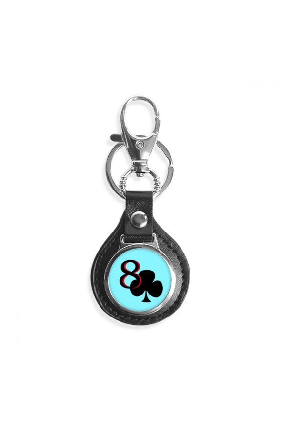 happiness club 8 poker key link chain keyholder finder hook metal