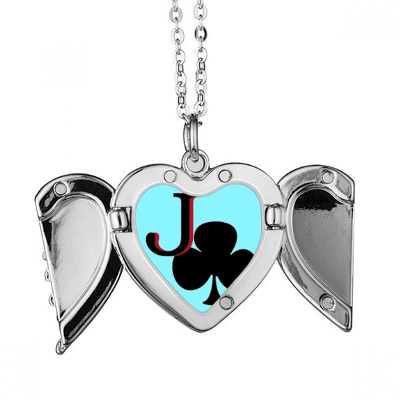 happiness jack club j poker angel wings necklpendant fashion