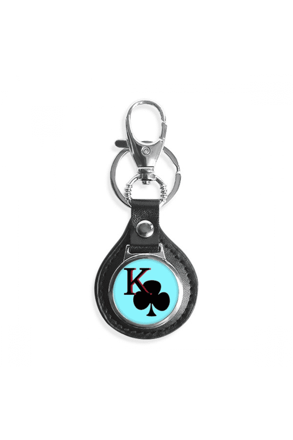 happiness king club k poker key link chain keyholder finder hook metal