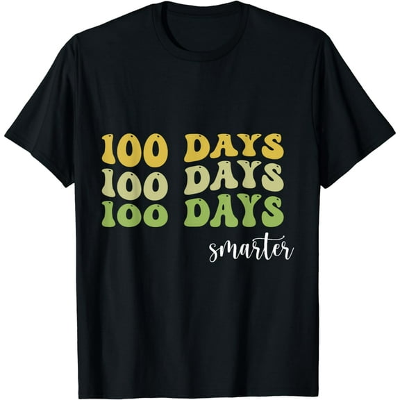 happy 100 days of school teacher groovy wavy educate student T-Shirt