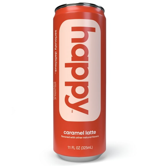 happy Caramel Latte, 11oz Ready-To-Drink canned latte