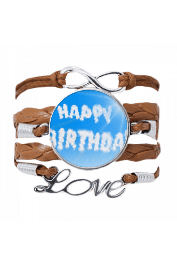 happy birthday blue clouds bracelet love chain ornament wristband