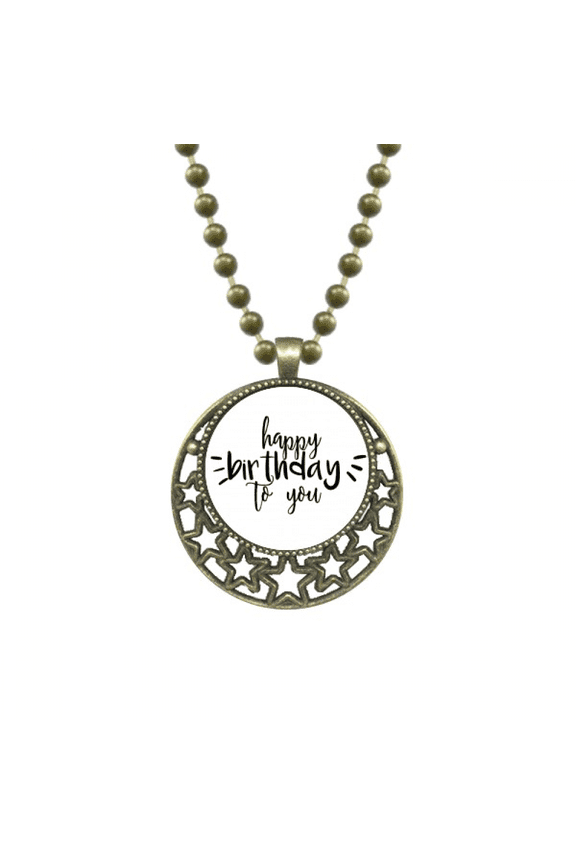 happy birthday celebrate quote pendant star necklmoon chain jewelry