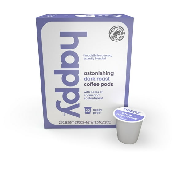 Happy Coffee Dark Roast Coffee Pods 22 Count