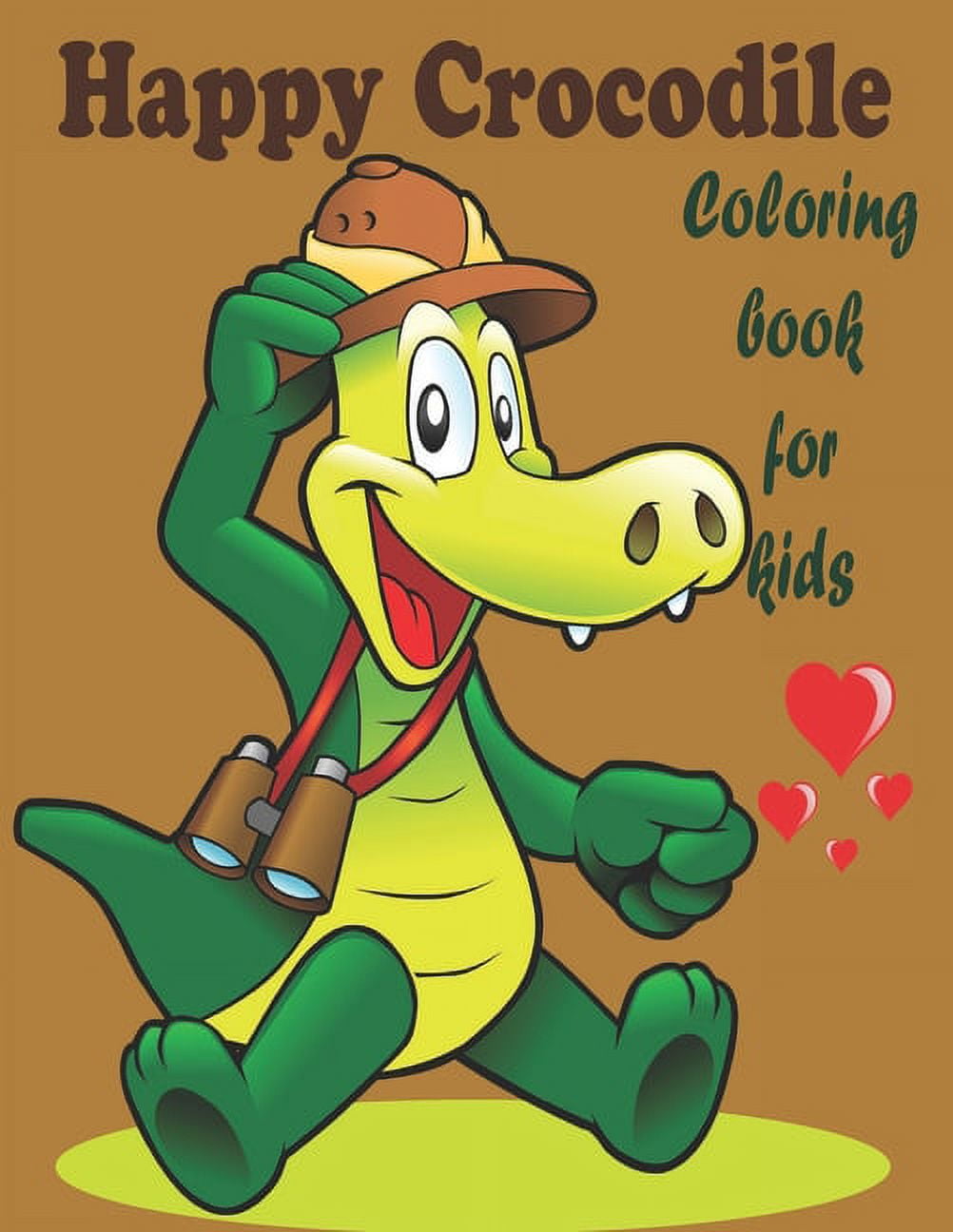 happy crocodile coloring book for kids: Alligators And Crocodiles