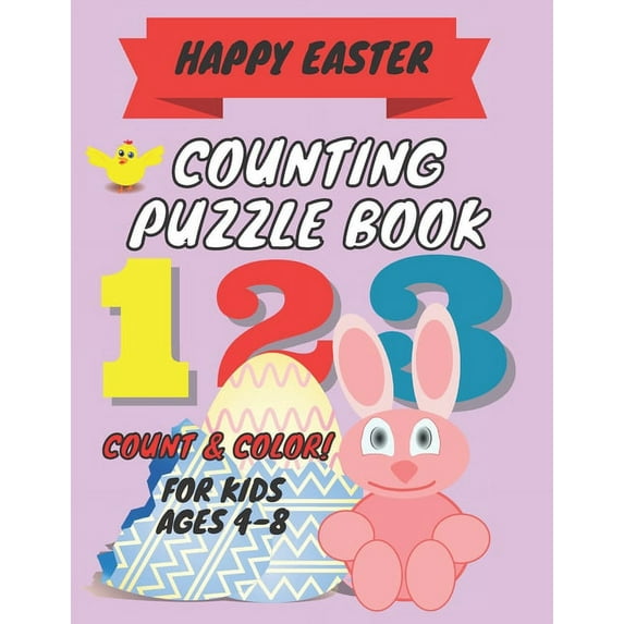 happy easter counting puzzle book: A Fun Guessing Game Book for kids - Fun & Interactive Picture Book for Preschoolers and Toddlers - easter coloring book for kids ages 4-8 cute and fun images ( Easte