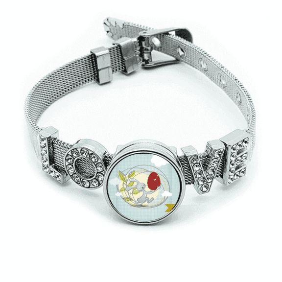 happy easter festival bunny  Bracelet Wristband Crystal Love Adjustable Bangle