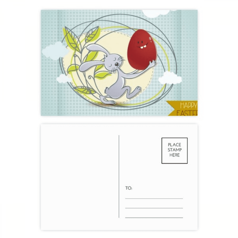 happy easter festival bunny postcard set birthday mailing thanks greeting card