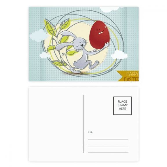 happy easter festival bunny postcard set birthday mailing thanks greeting card