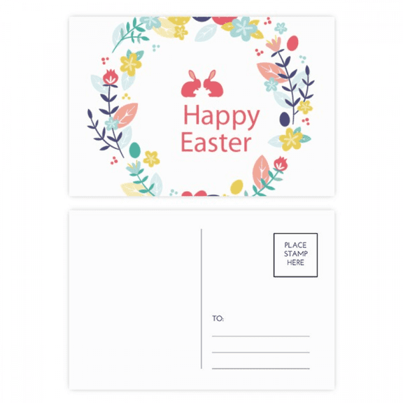 happy easter festival flower postcard set birthday mailing thanks greeting card