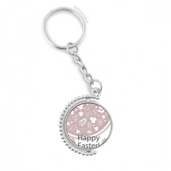 happy easter festival purple egg star rotatable keyholder disc accessories chain clip