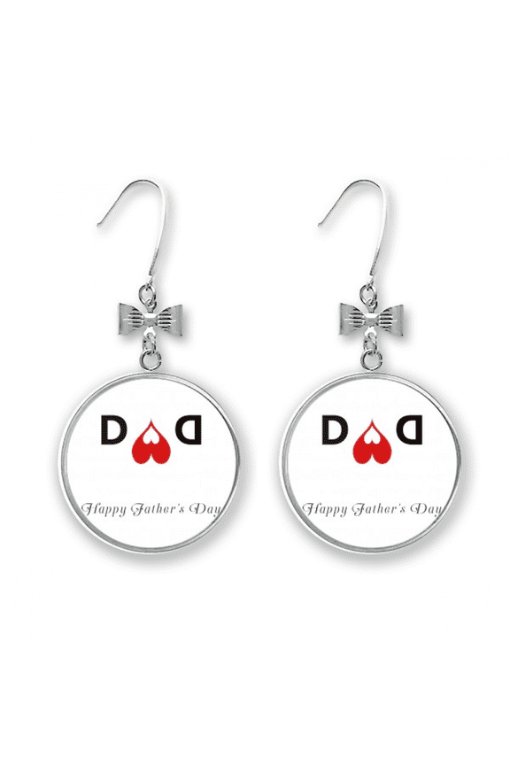happy father day love dad forever bow earrings drop stud pierced hook