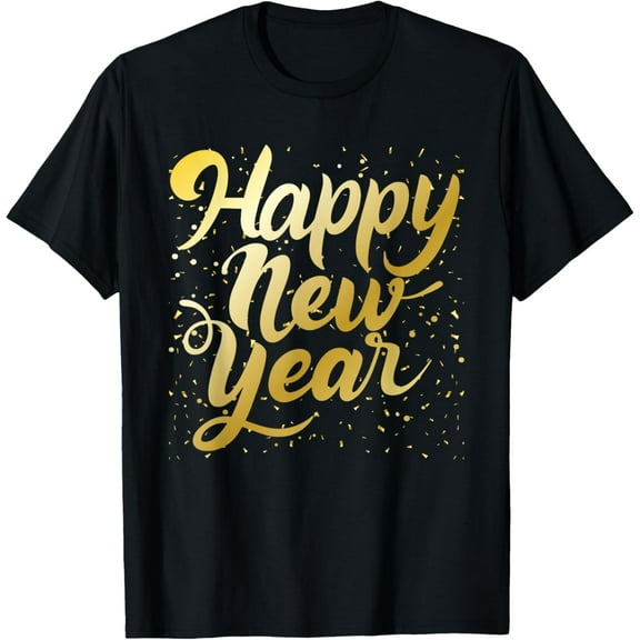 happy new year, new year new party 2025 T-ShirtMen and women, Black T-shirt, size: Extra large