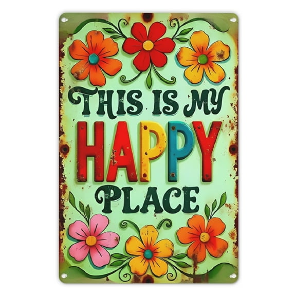This is my happy place Metal Sign, (8x12 inch20cm30cm), Wall Art Decor, For Room Decor, Home Decor, Restaurant Decor, Bar Decor, Cafe Decor, Garage Decor, Water-proof, Dust-proof