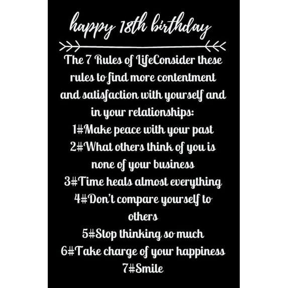 happy18th birthday The 7 Rules of Life (Paperback)