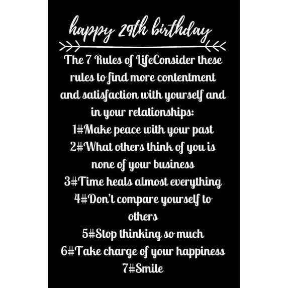 happy29th birthday The 7 Rules of Life (Paperback)