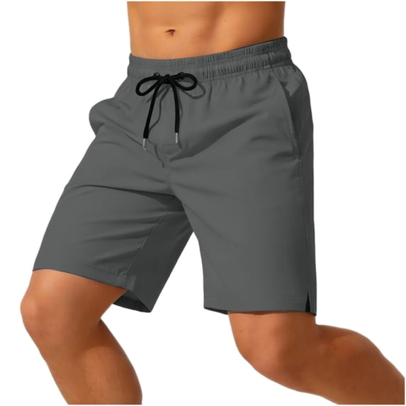 happyYEE Men's Sport Shorts Wide Leg Outdoor Running Short Pants with Built-In Brief Liner Summer Workout Shorts,S