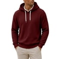thumbnail image 1 of happyYEE Men's Waffle Hoodie with Drawstring, Casual Long Sleeve Hooded Sweatshirt, Fall Fashion Versatile Pullover Tops, 1 of 8