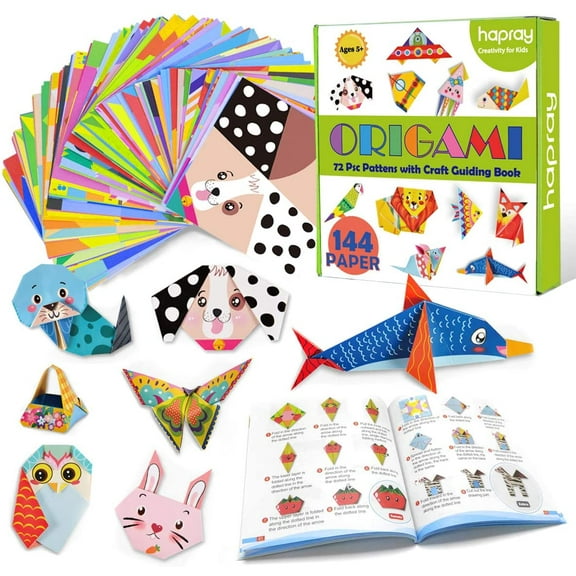 hapray Origami Kit 144 EC36&nbsp;sheets Origami Paper for Kids 72 Patterns with Craft Guiding Book