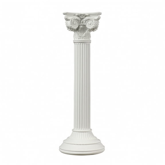 harayaa 1 Ornate White Resin Column Pillar 9.84 Inch Tall Classical Roman Architecture Decor for Living Room Entryway Study Shelf Tabletop Showcase