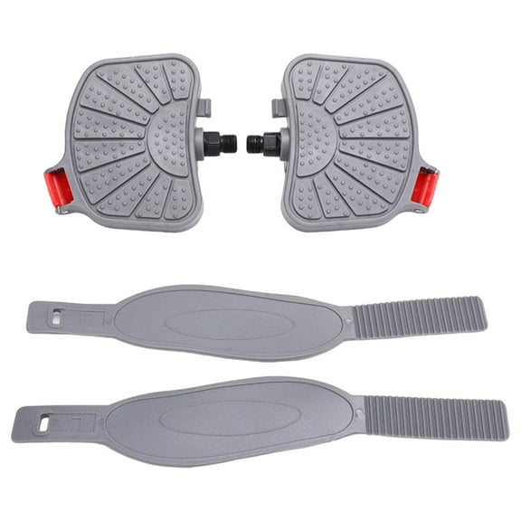 harayaa 1 Pair Exercise Bike Pedals with Straps for Fitness Bikes Recumbent Bicycles 0.5inch Spindle