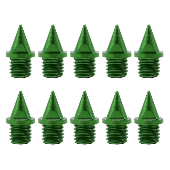 harayaa 10 Pack Carbon Steel Sturdy Track Spikes Pyramid High Long Jump Replacement Nail Green