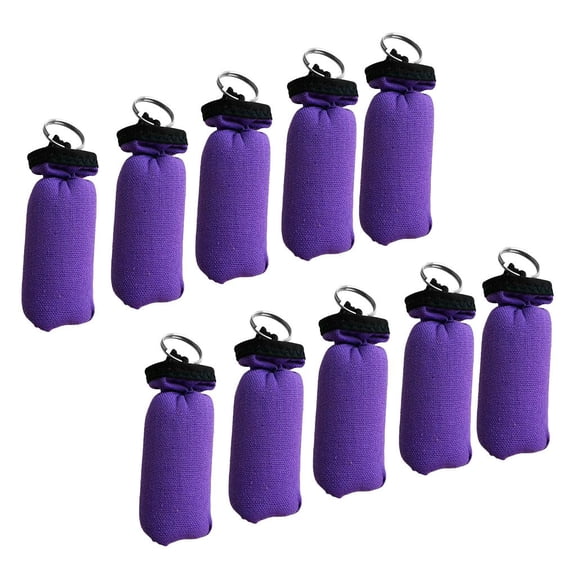 harayaa 10 Pieces Cylinder Floating Keyring for Marine Boat Yacht Sailing Purple