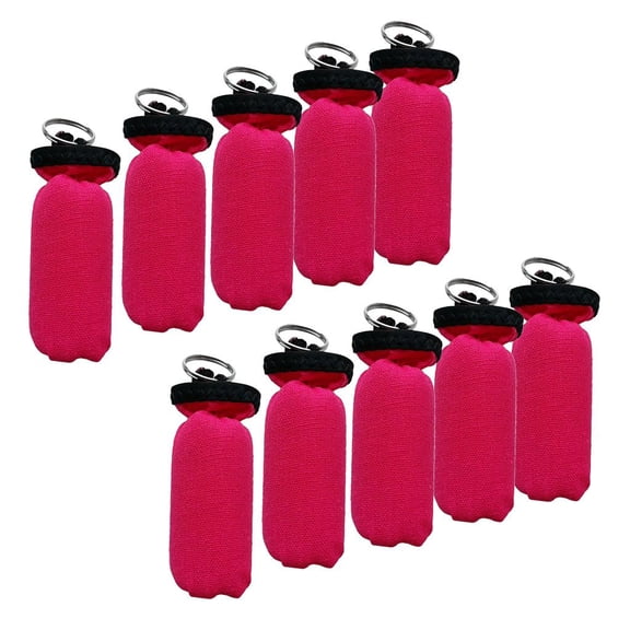 harayaa 10 Pieces Cylinder Floating Keyring for Marine Boat Yacht Sailing Rosy