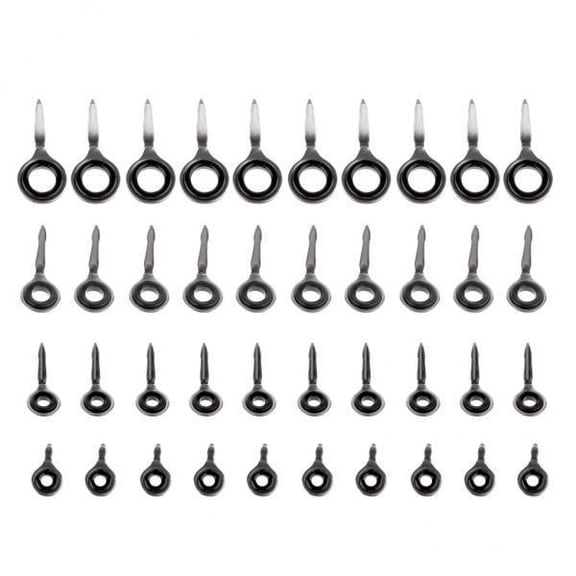 harayaa 10x40pcs Fishing Rod Eyes Ring Raft Rod Guides Line Ring Rod Repair Kit
