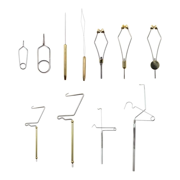 harayaa 11Pcs The Most Useful Fly Tying Tools Combo Kit Gift Stainless Steel Fly Tying Whip Finisher Knot,Fly Tying Bobbin Thread Holder, Disc Bobbin Threader