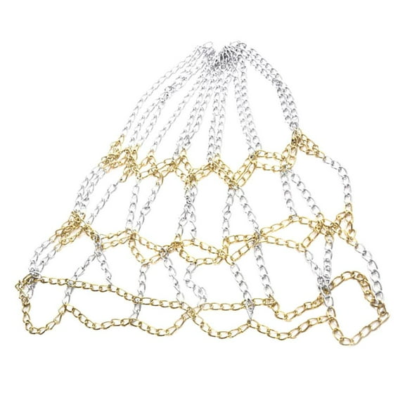 harayaa 12-Loop Basketball Net Basketball Chain Net Zinc Plated Steel Indoor Outdoor Rim Aureate and Argent
