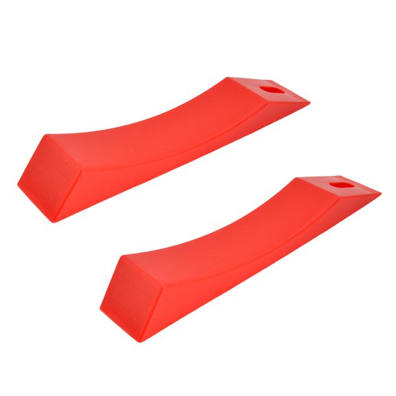 harayaa 1Pair Barbell Bar Jack Silicone Pad Wedge Loaded Anti-Slip Fitness Training Body Red